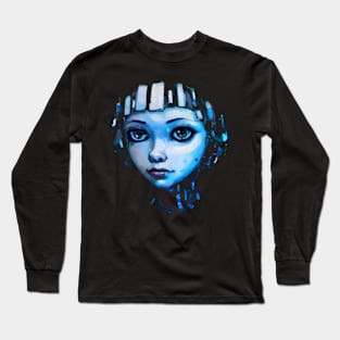 Blue Space Girl Long Sleeve T-Shirt